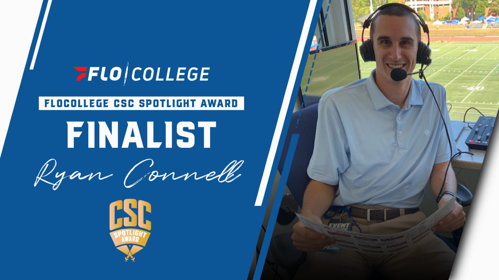 Ryan Connell FloCollege CSC Spotlight Award Finalist Graphic