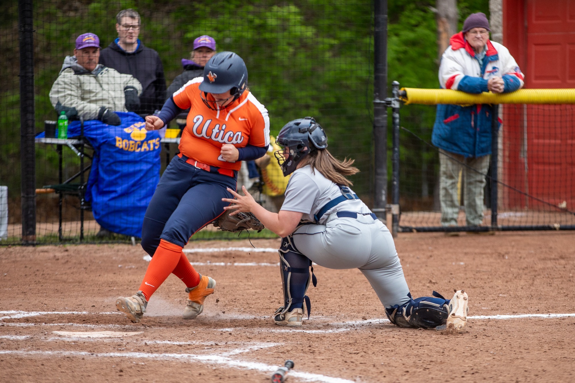 Tara Brochu tags out Utica runner at home