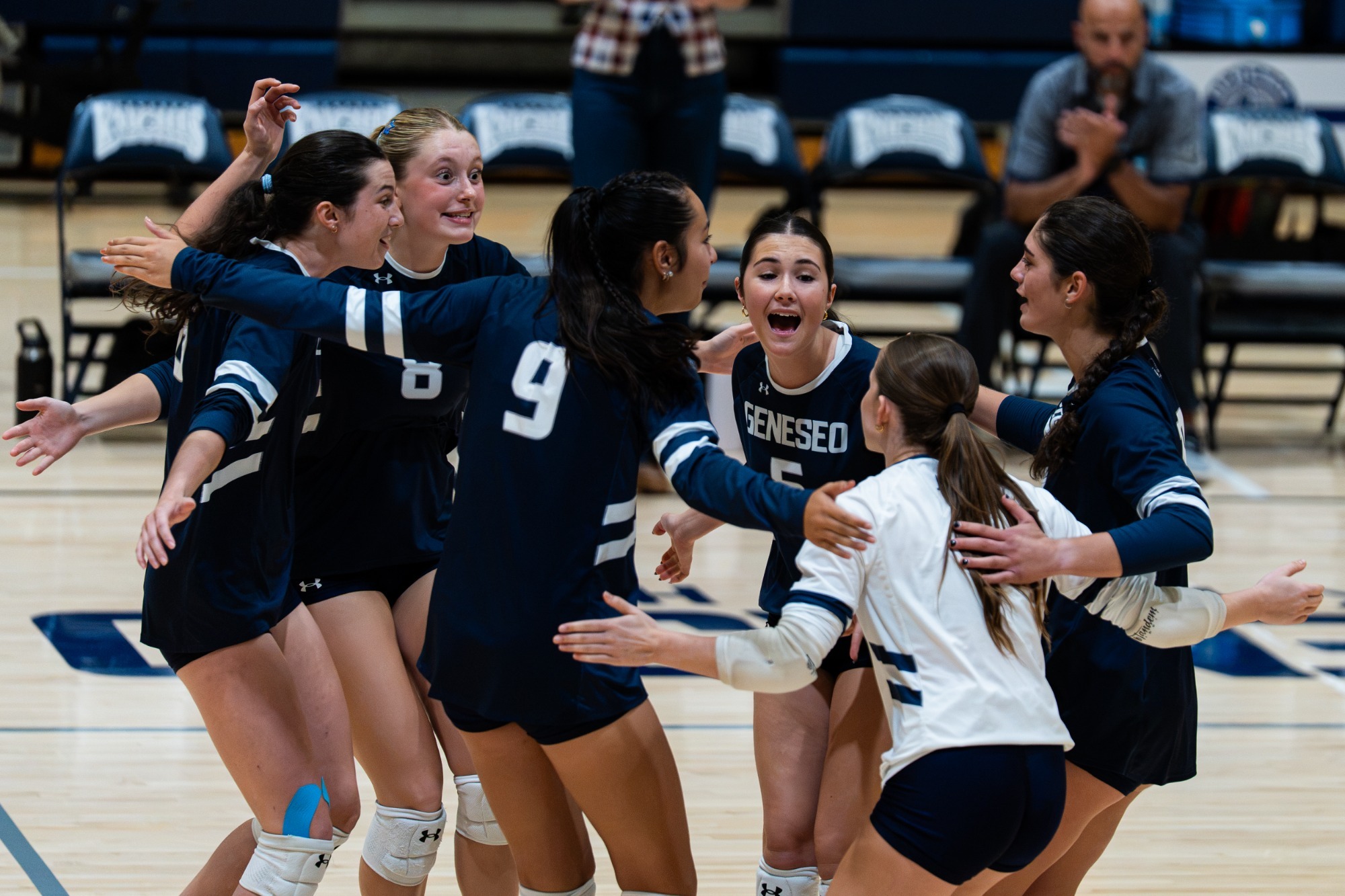 Women's Volleyball Celebrating