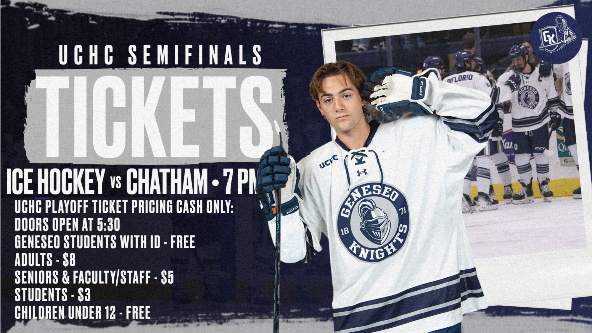 men's ice hockey uchc semifinal playoff game ticket information