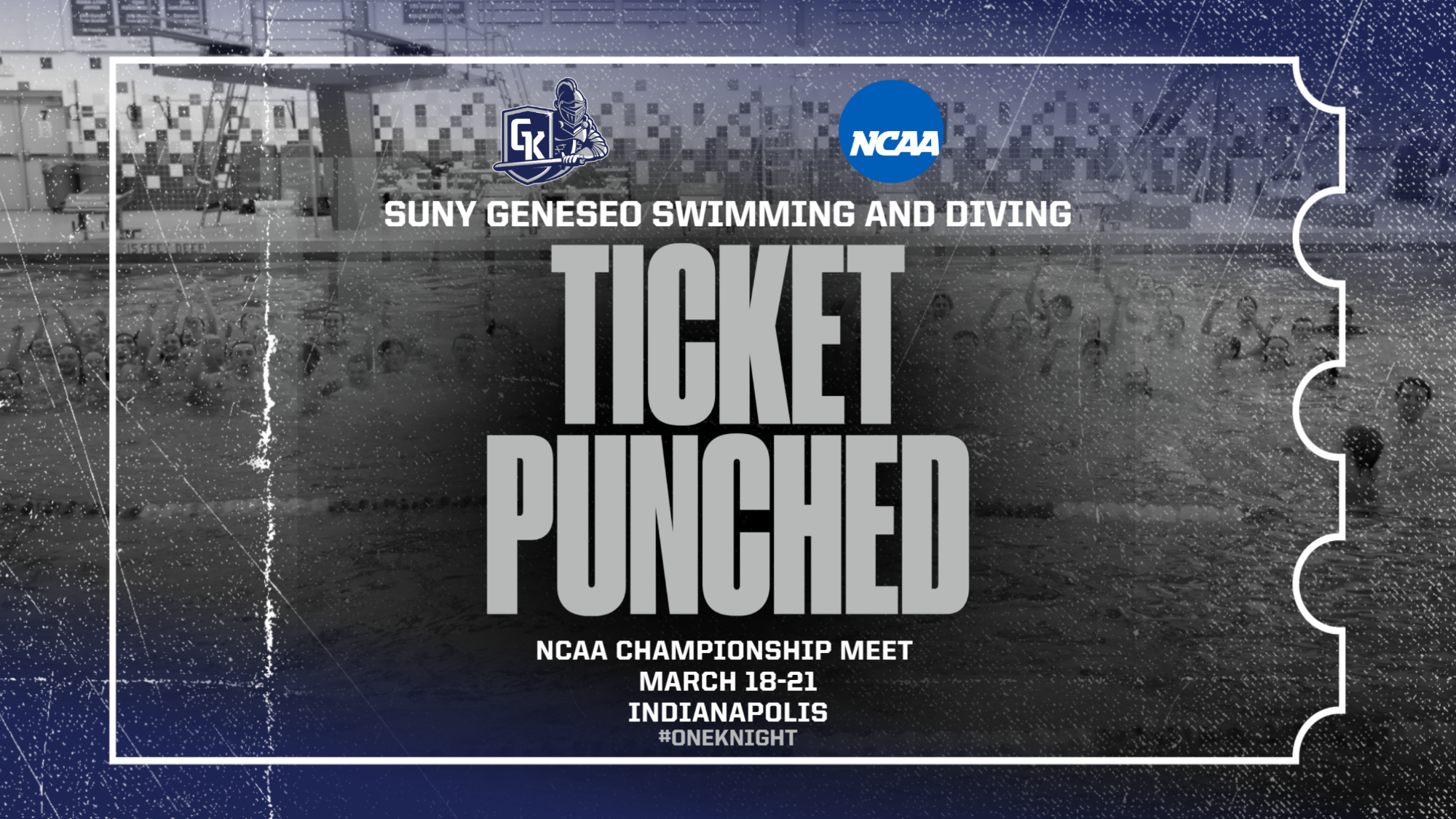 SUNY Geneseo Swimming and Diving Ticket Punched