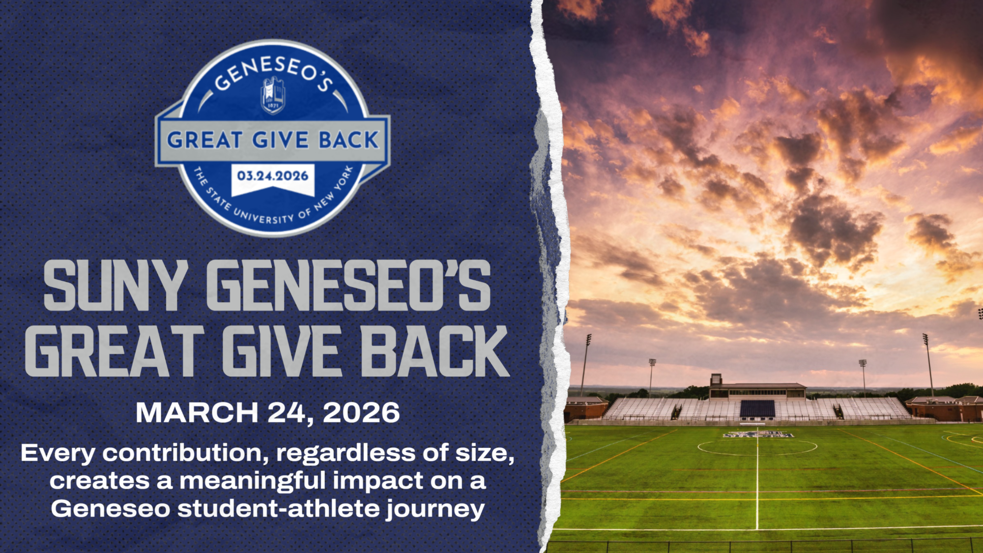 SUNY Geneseo's Great Give Back 2026, graphic for the Great Give Back on March 24 2026