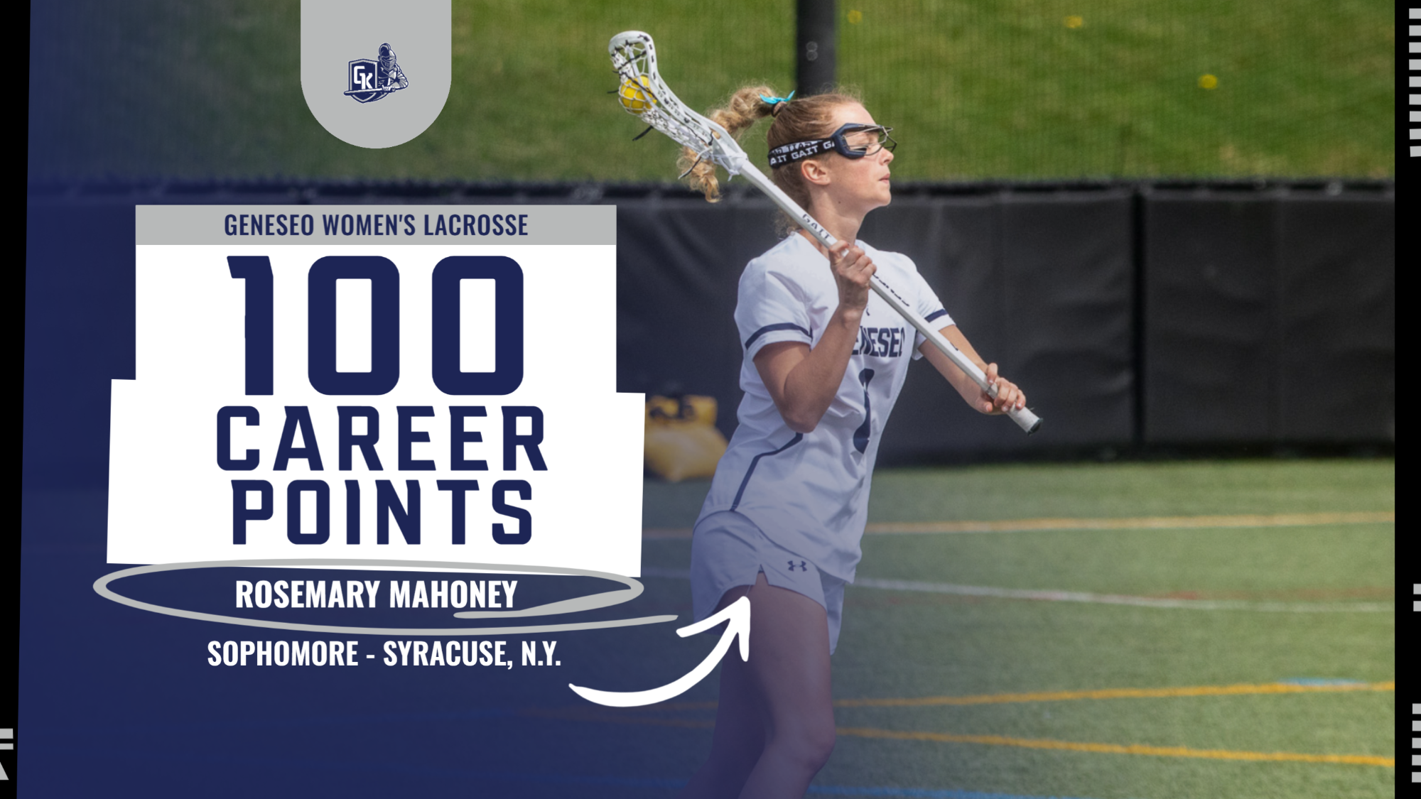 Rosie Mahoney 100 career points graphic