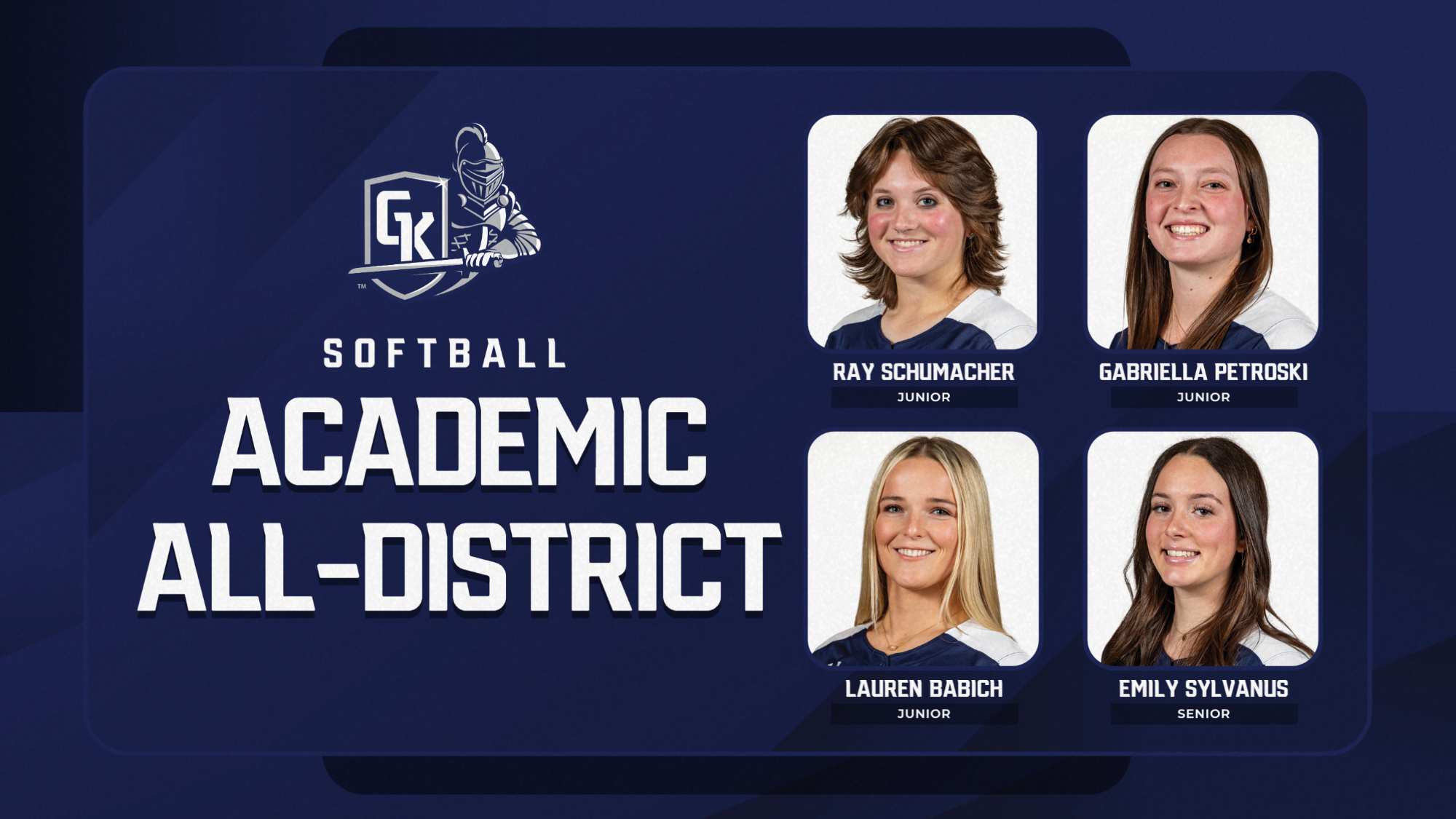 academic all district honorees for softball