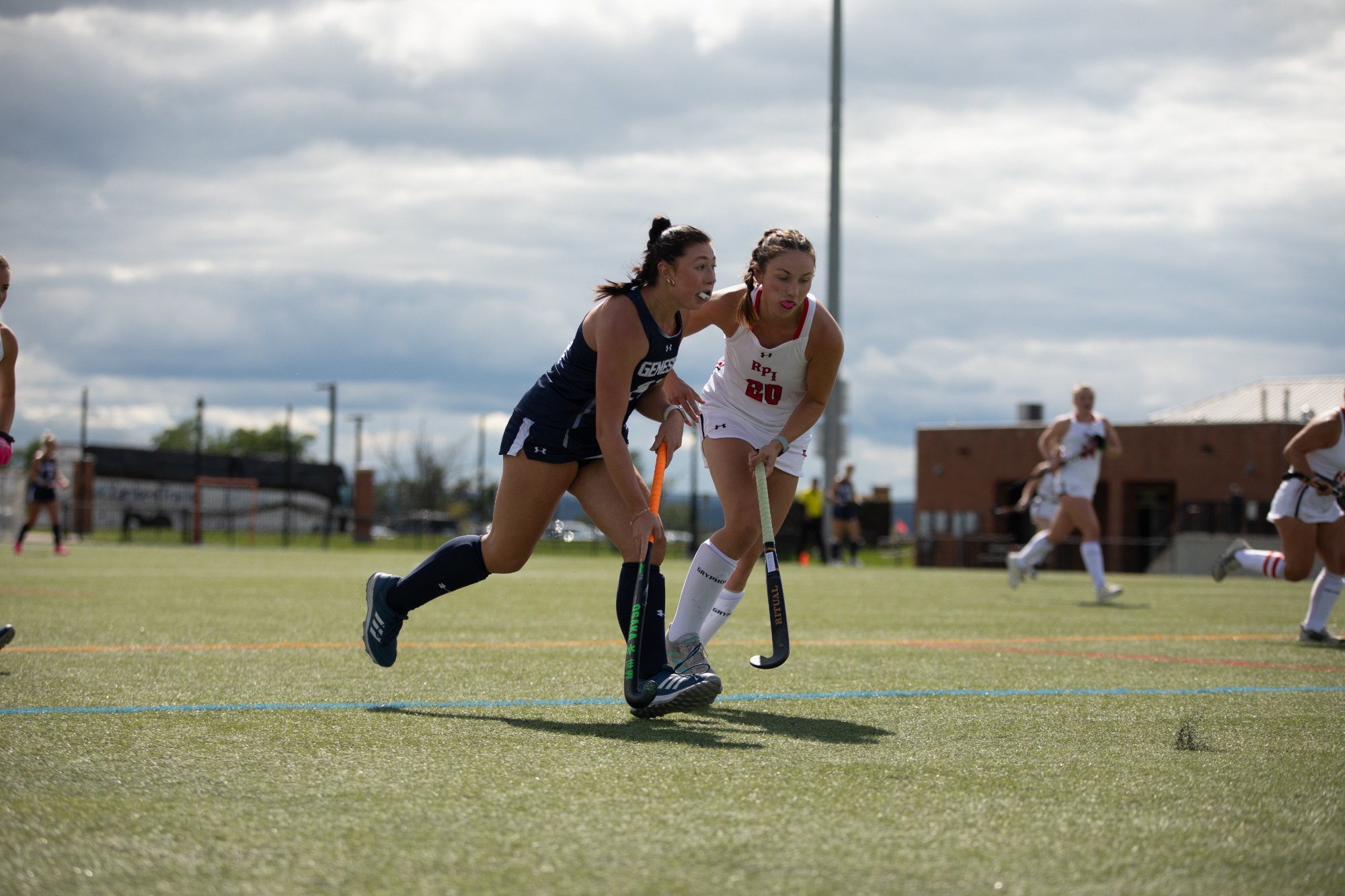 Ava Harman dribbling against RPI