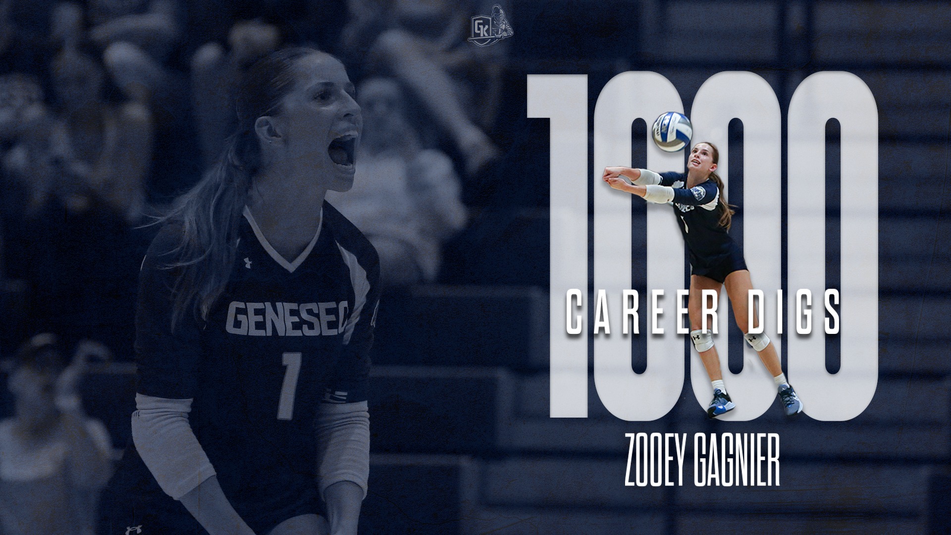 zooey gagnier 1000 career dig milestone graphic