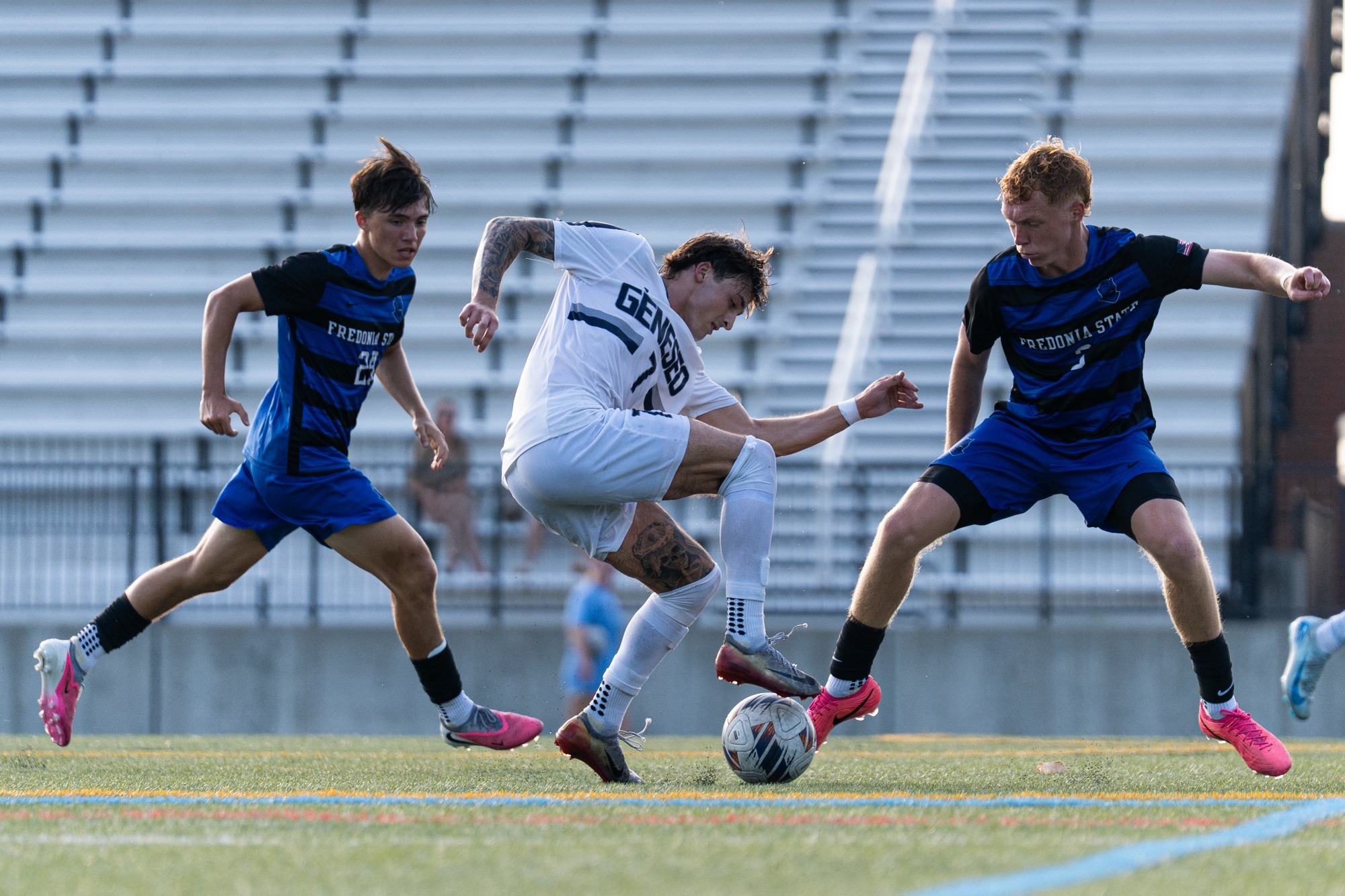 Michael Ruggiero dribbling past fredonia