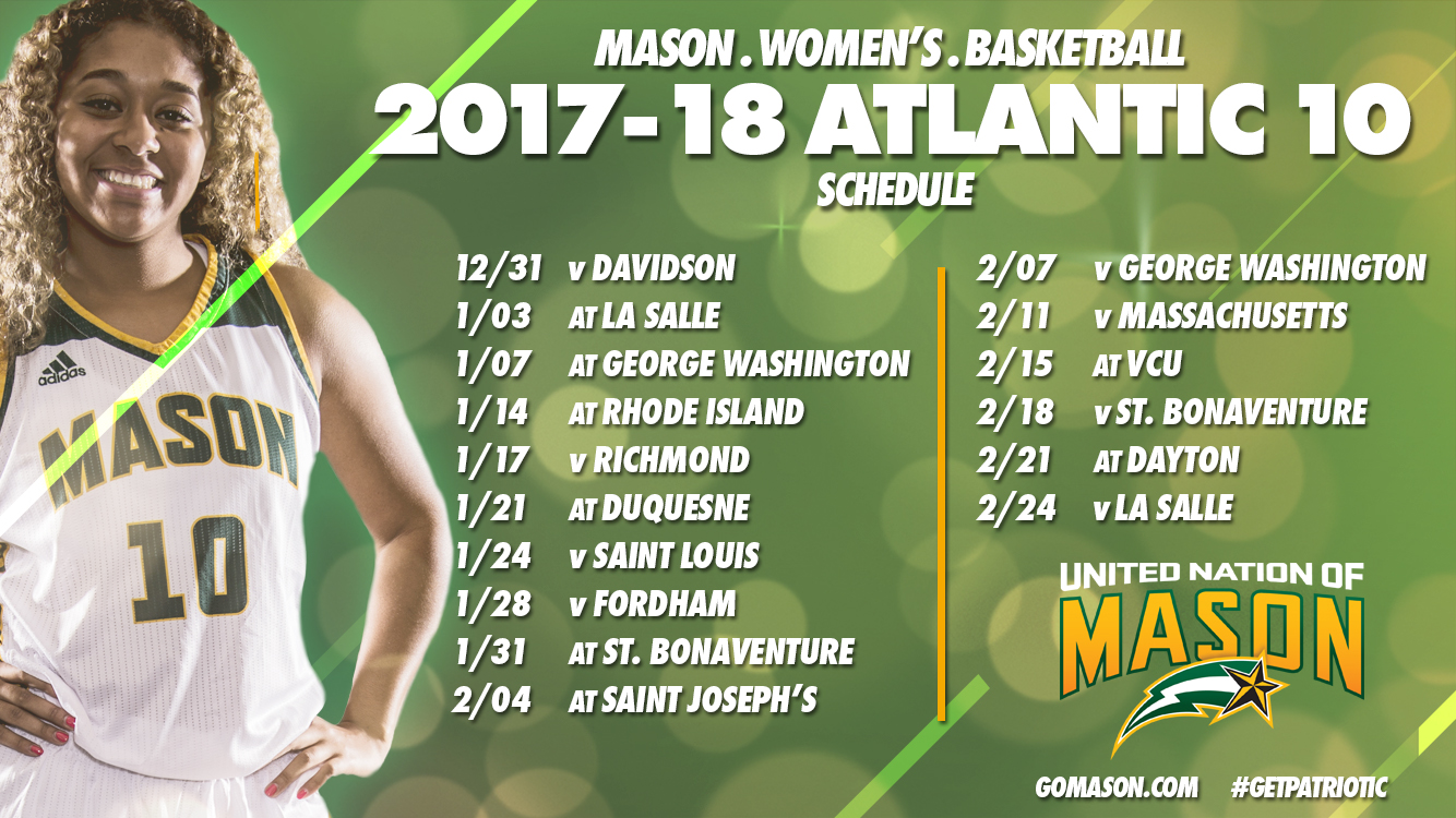 Atlantic 10 Announces Women's Basketball Schedule Mason