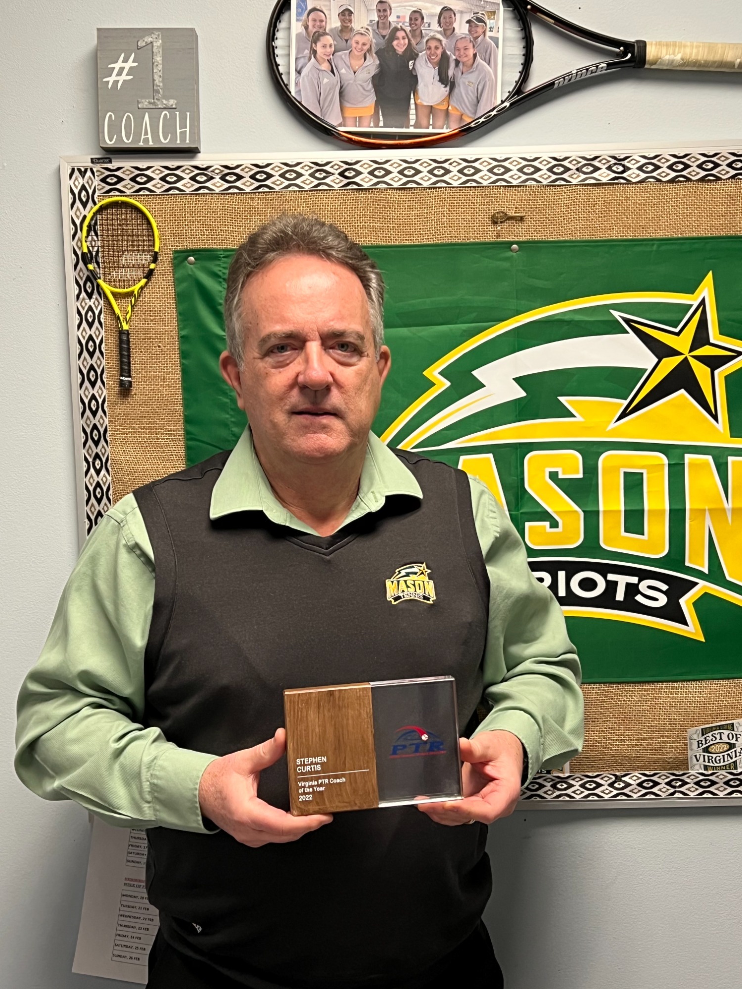 Steve Curtis Awarded Virginia PTR Coach of the Year Mason