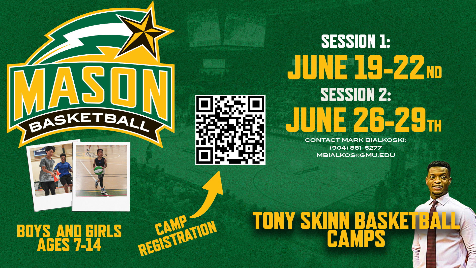 Tony Skinn Basketball Camp Set For June Mason University Athletics