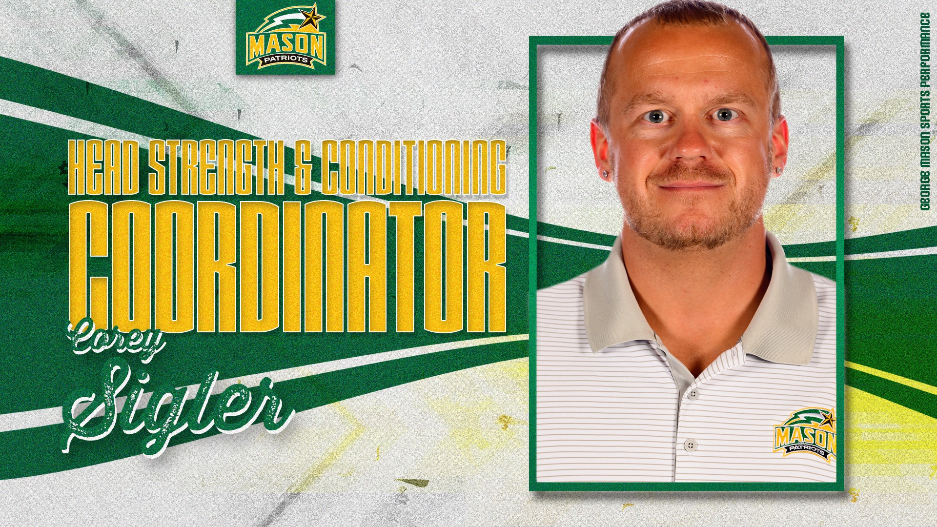 Corey Sigler Named Head Strength and Conditioning Coordinator Mason University Athletics