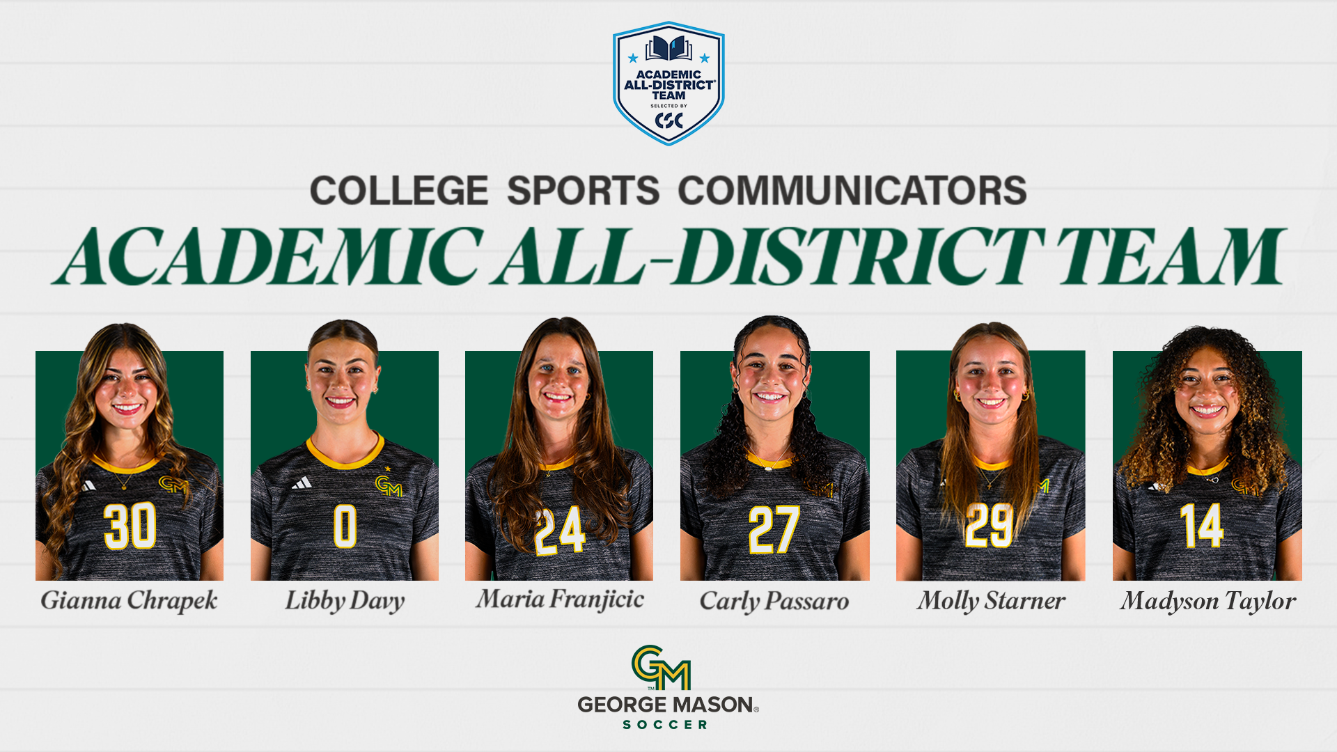 WSOC 2025 CSC Academic All-District