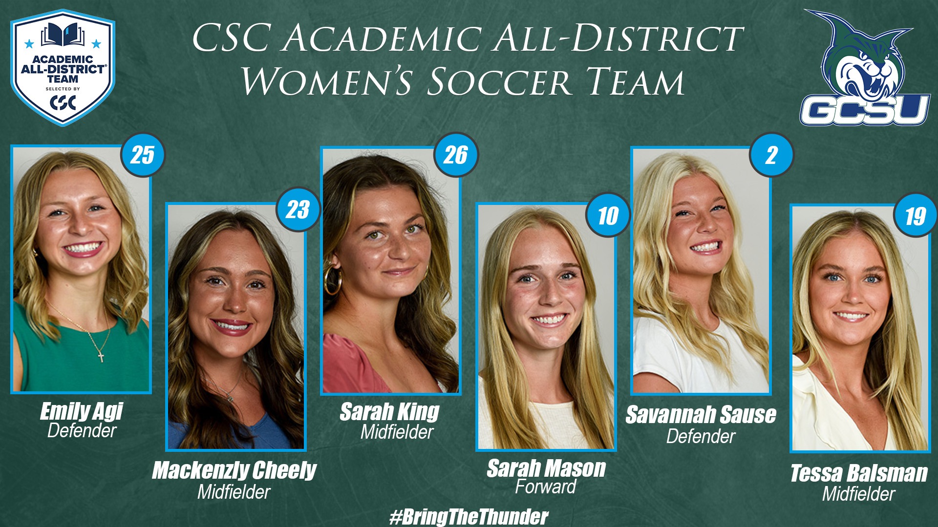2025 CSC Women's Soccer Academic All-District Team