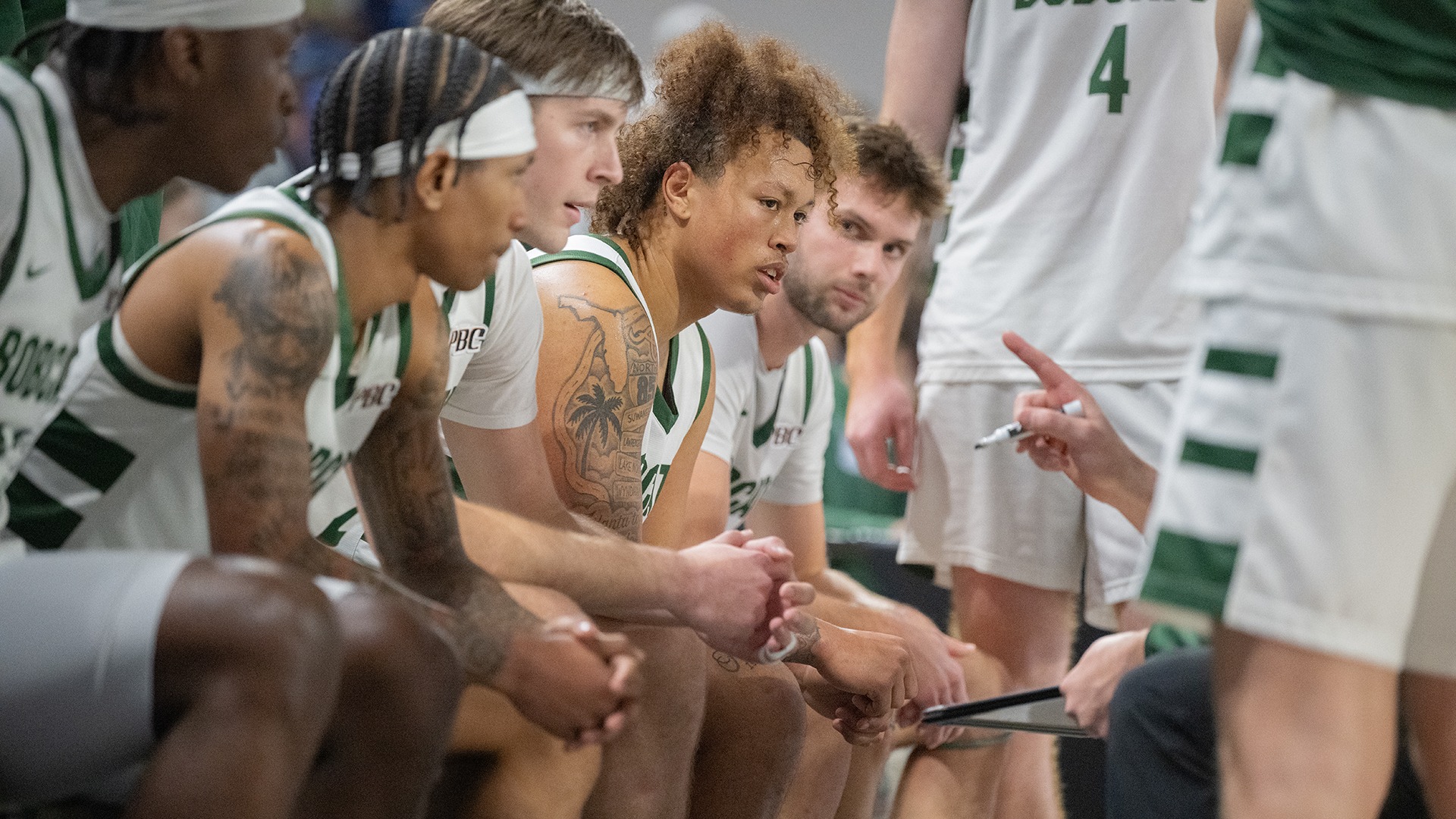 Men's Basketball Bench during Timeout