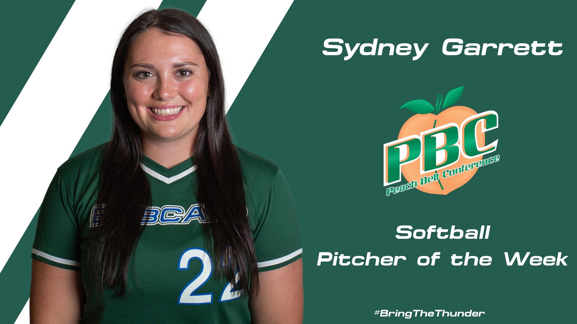Peach Belt Conference Pitcher of the Week Sydney Garrett