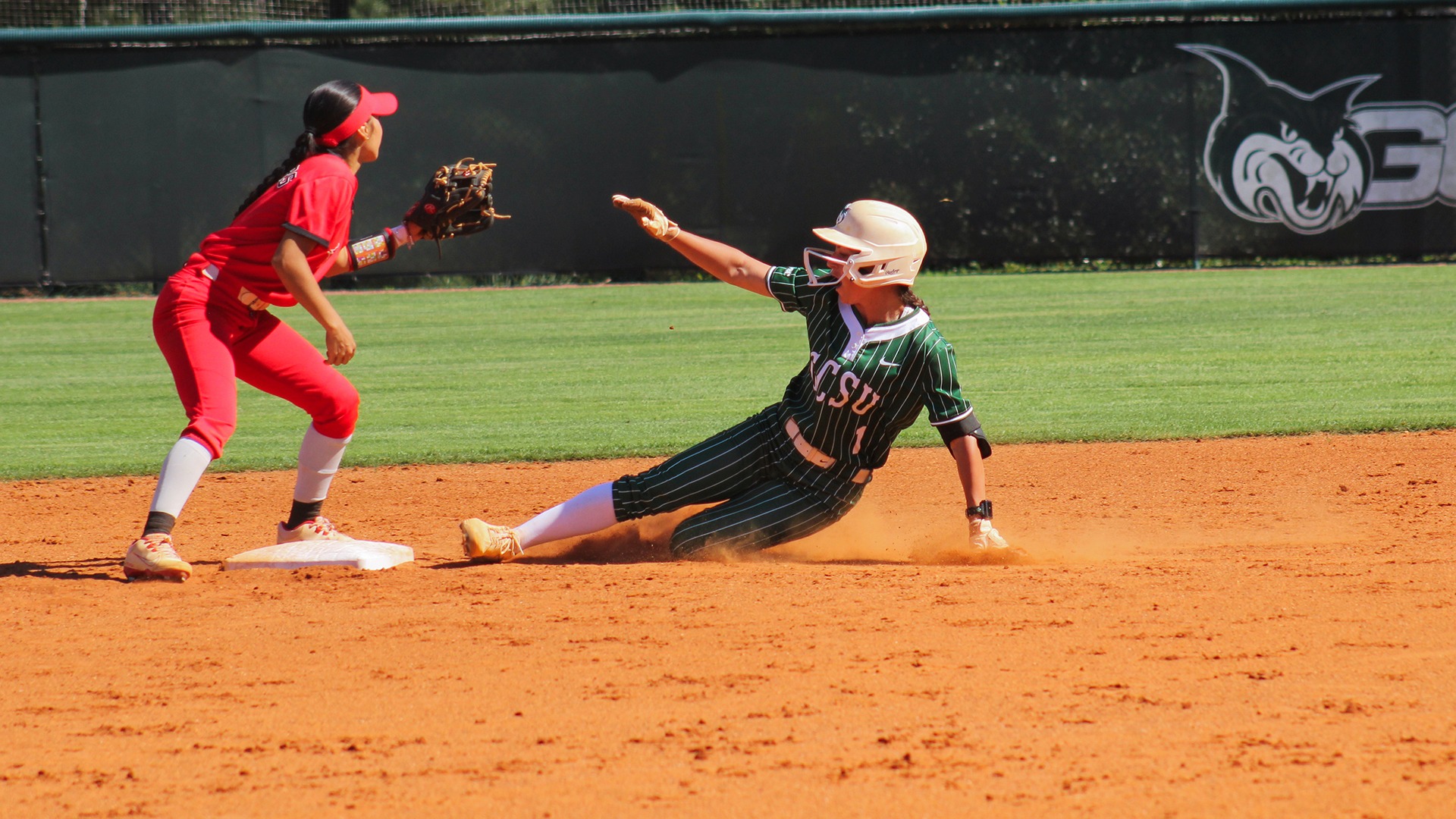 Kacie Wiggins sliding into second base