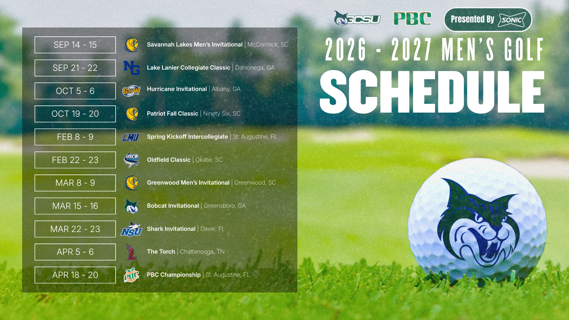 2026-27 GCSU Men's Golf Schedule