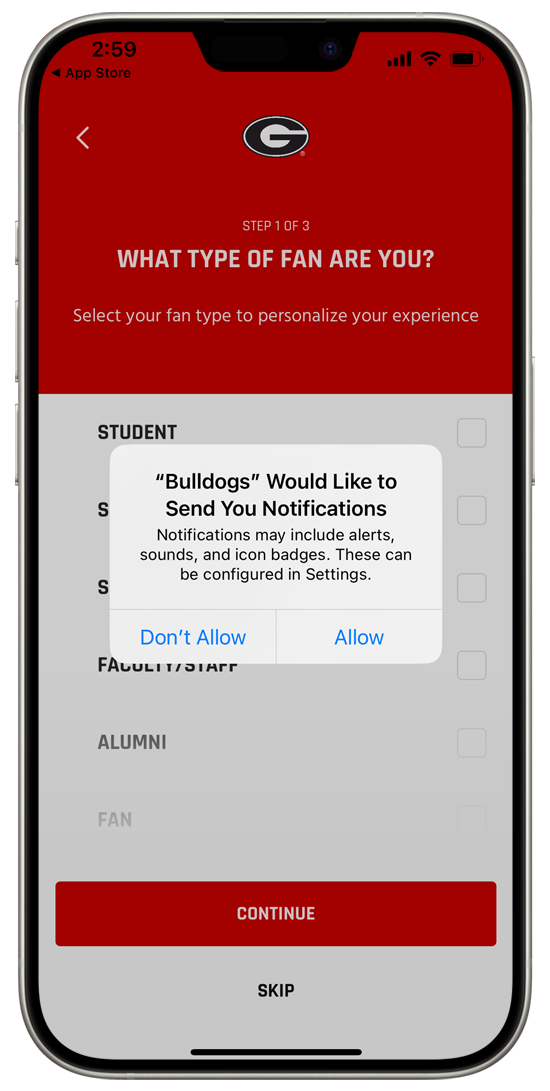 Mobile Opt-In - Approve Notifications
