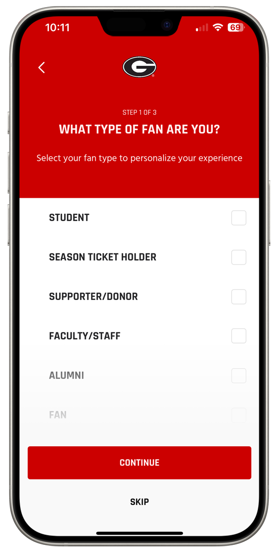 Mobile Opt-In - Fan Type