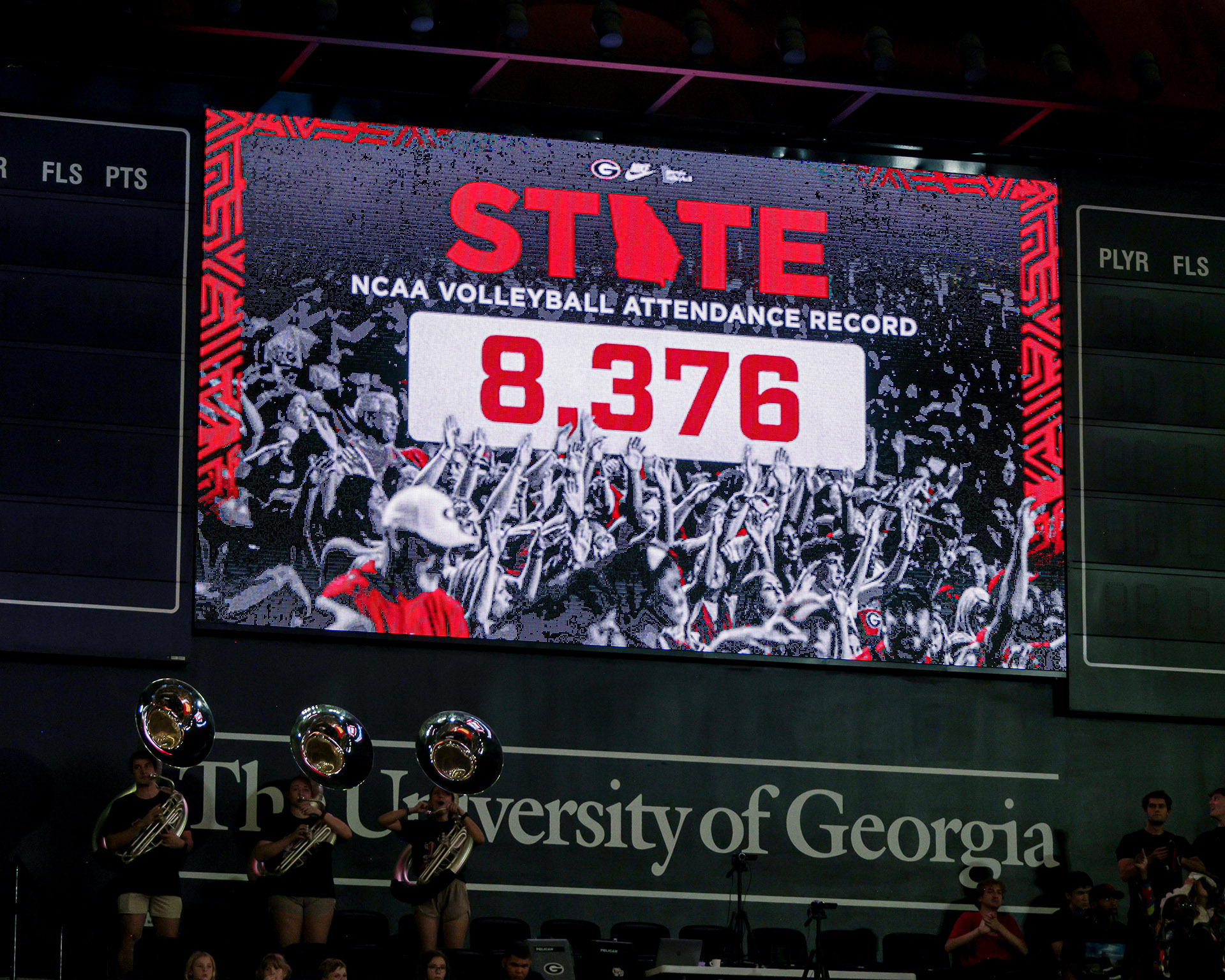 The Georgia Bulldogs hold the state NCAA volleyball attendance record
