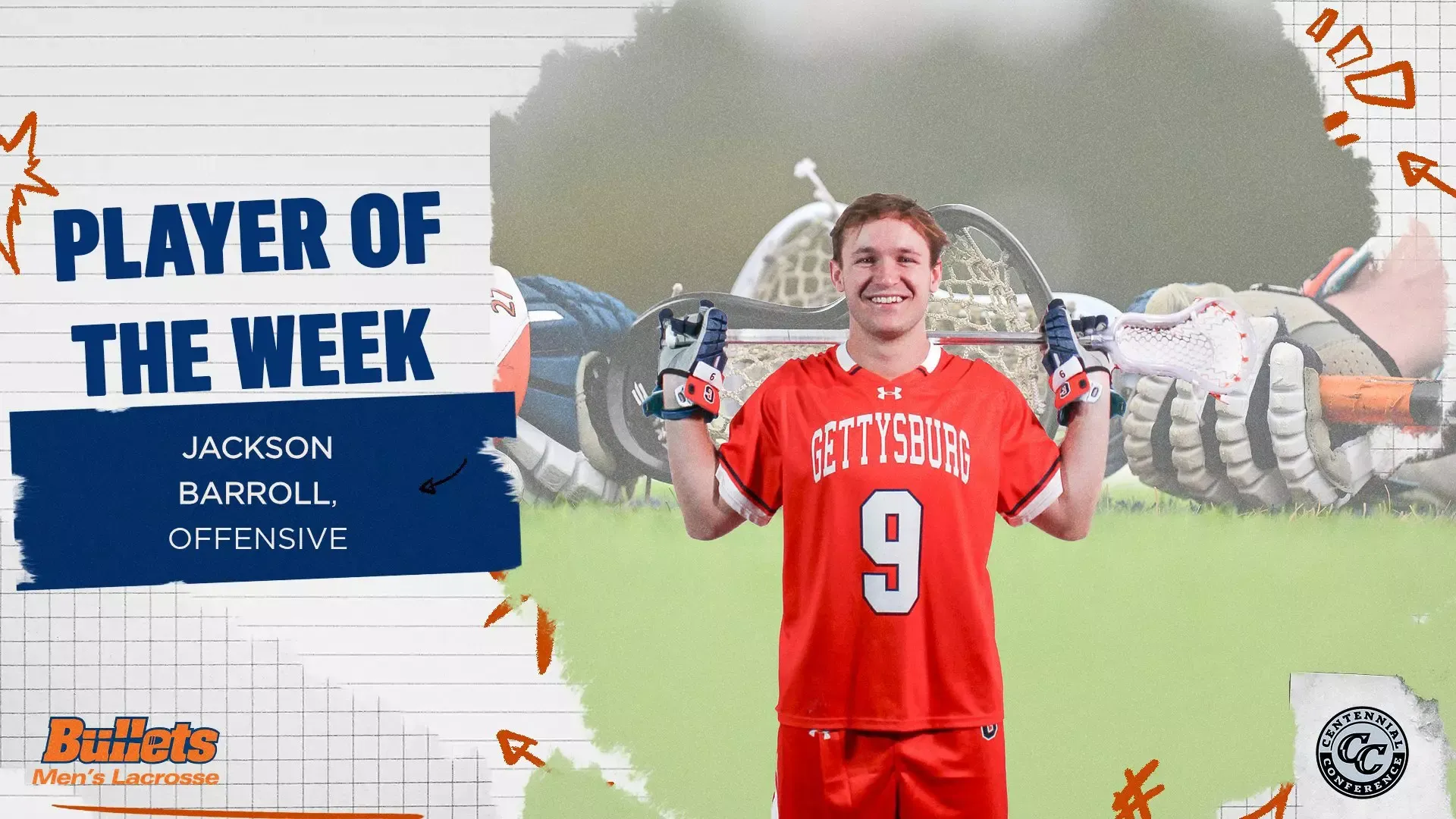 Jackson Barroll Centennial Conference Men's Lacrosse Offensive Player of the Week