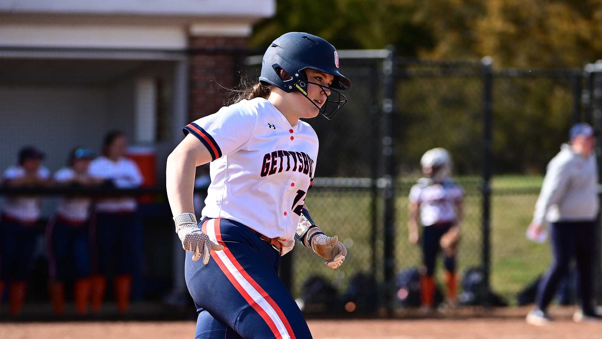 Renee Laczkowski rounding the bases