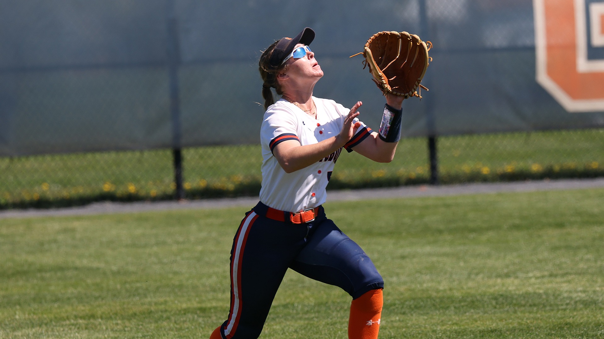 Jamie Shaw fielding a flyball