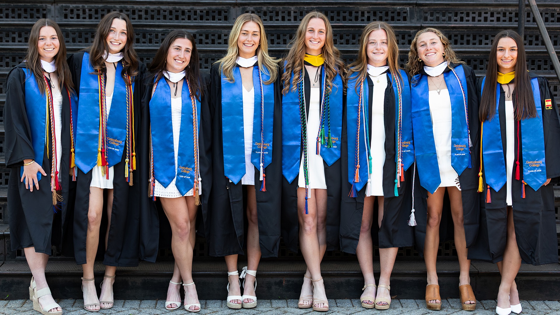 Women's Lacrosse Seniors following Special Commencement