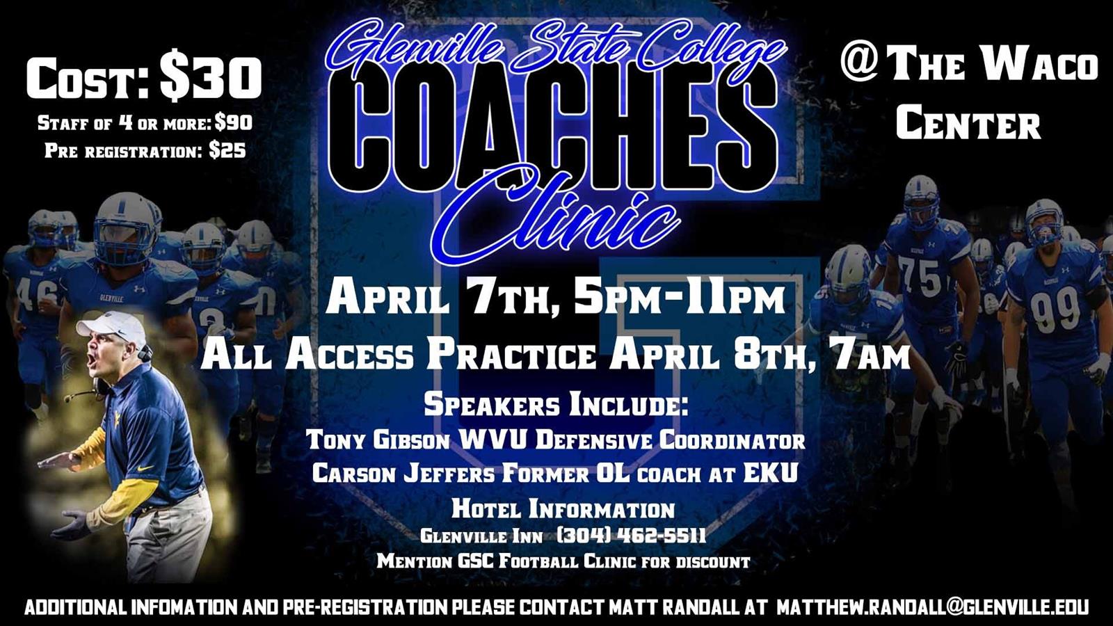 GSC Football to Host Coaches Clinic Glenville State College Athletics