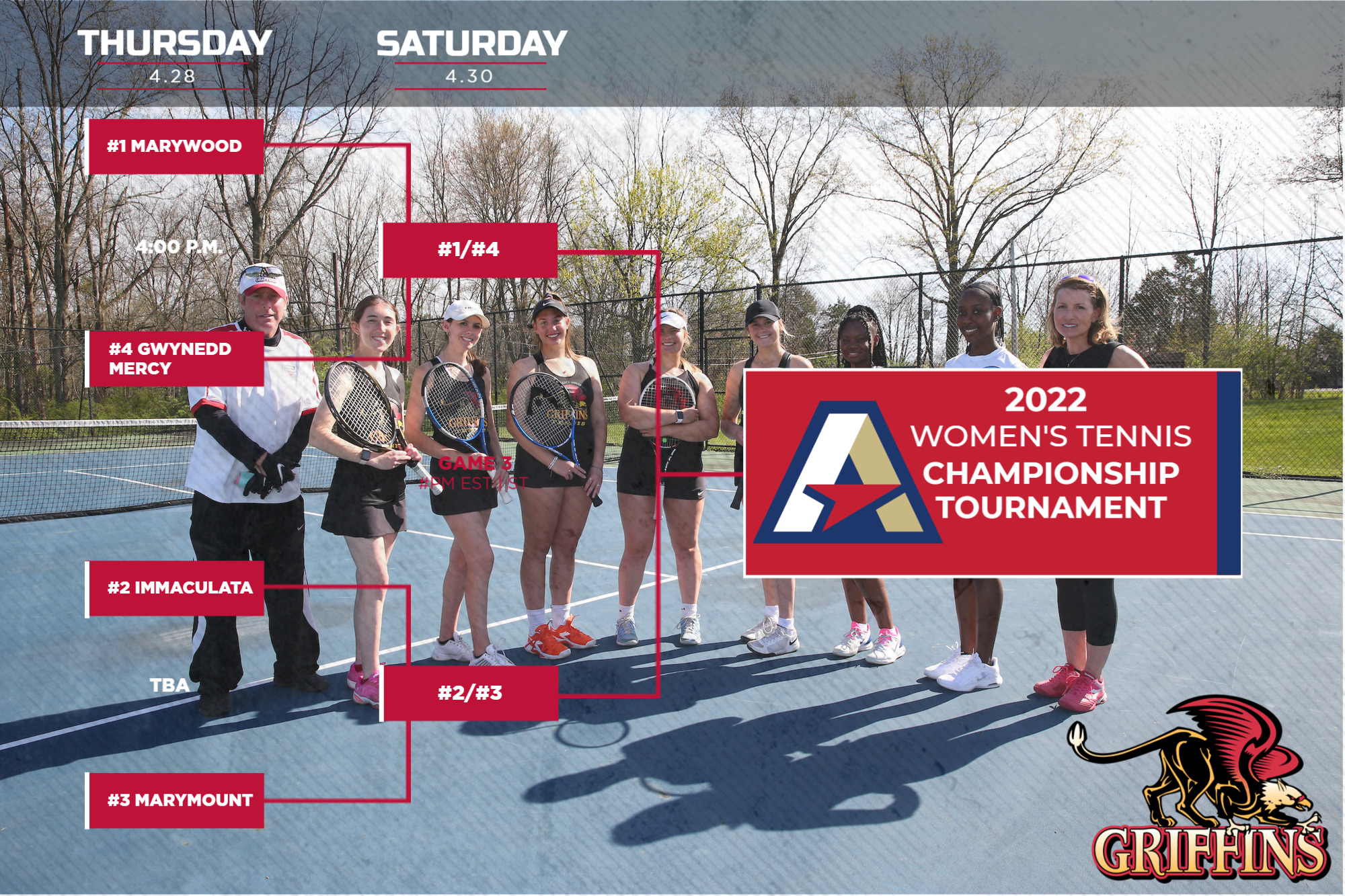 2022 AEC Women's Tennis Semifinal vs. #1 Marywood University (April 28, 2022