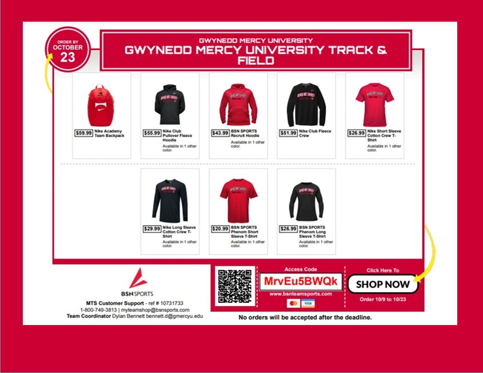 Gwynedd Mercy University Track and Field Opens BSN Sports Flash Store