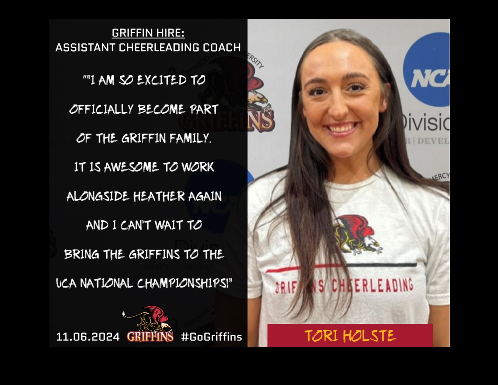Gwynedd Mercy University Assistant Cheerleading Coach Tori Holste