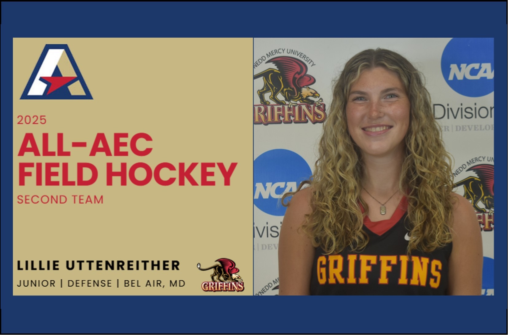 2025 All-AEC Field Hockey Team (2nd Team): Lillie Uttenreither