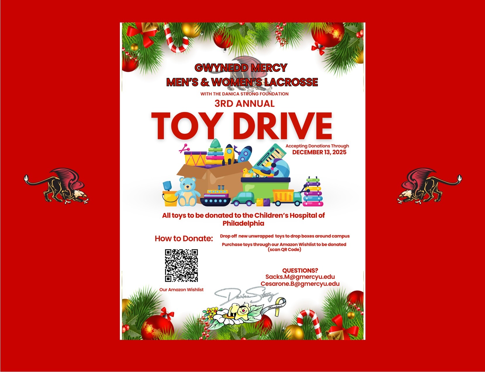 3rd Annual Gwynedd Mercy University Lacrosse/Danica Foundation Toy Drive 11172025