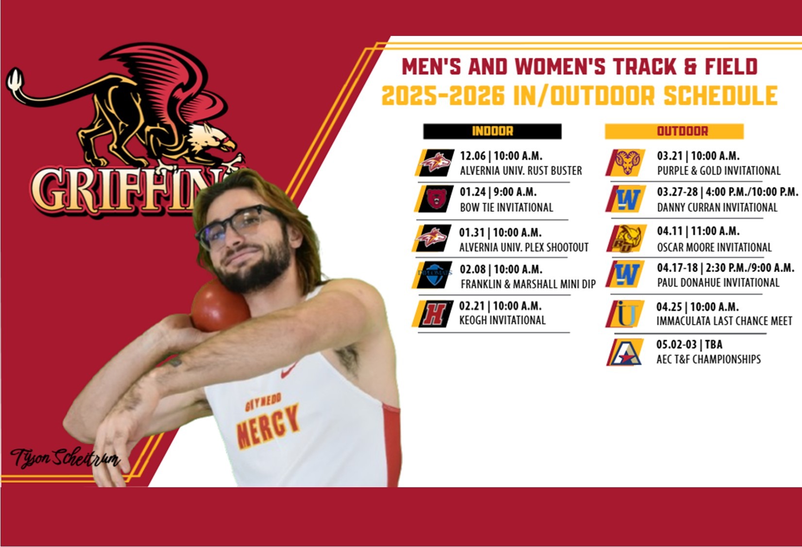2025-2026 Gwynedd Mercy University Men's Track and Field Schedule Preview 11212025