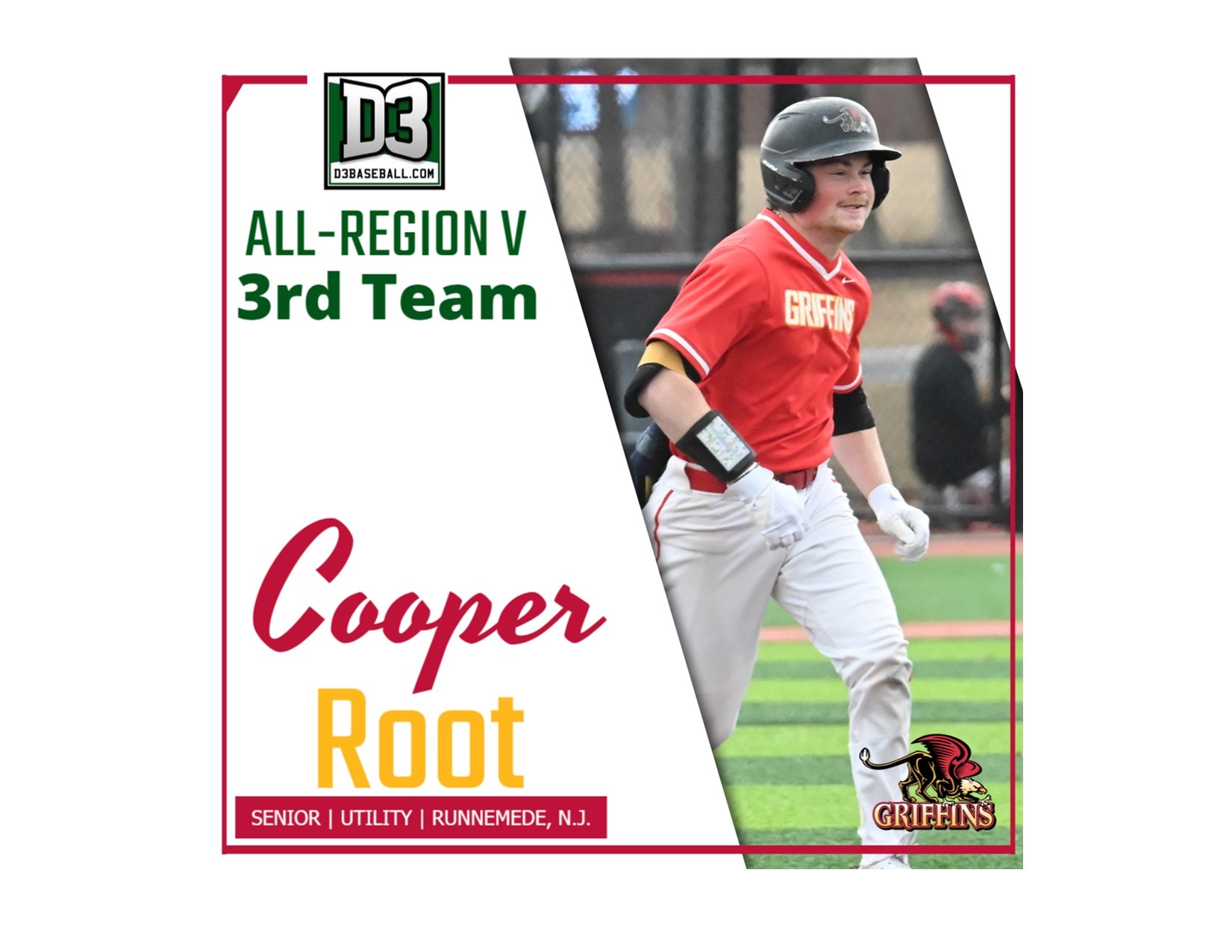 2025 D3Baseball.com All-Region 5 Third Team: Cooper Root (UTLY)