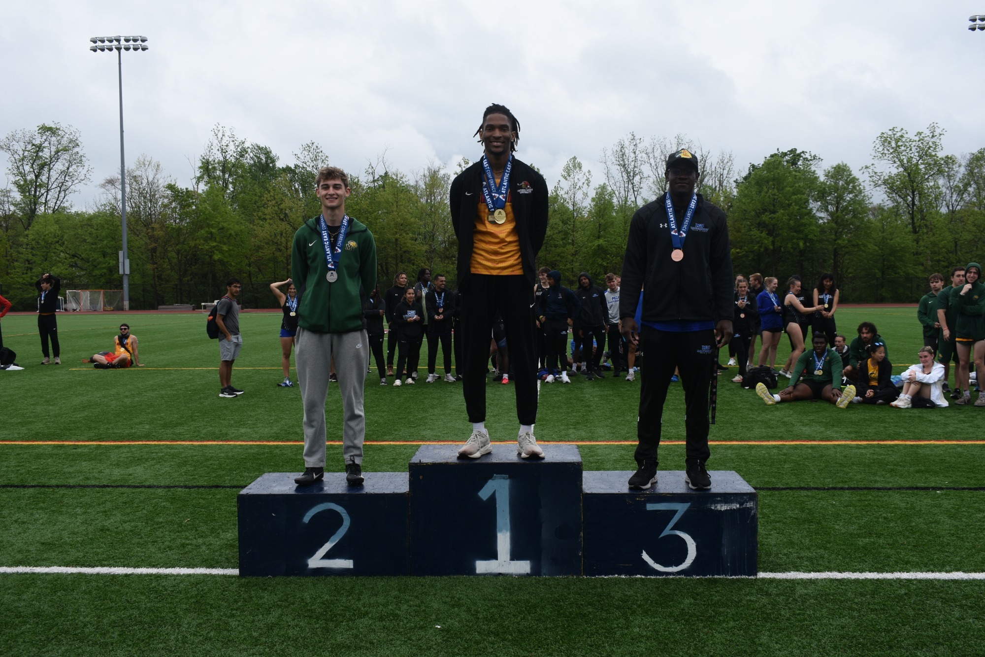 Victor Cruz - 1st Place in 100-Meter (11.01), 200-Meter (22.20), and 400-Meter (49.19) - 2025 AEC Men's Track and Field Championships