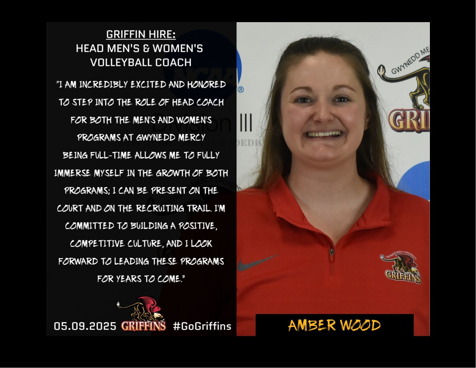 Gwynedd Mercy University Head Men's and Women's Volleyball Coach Amber Wood 