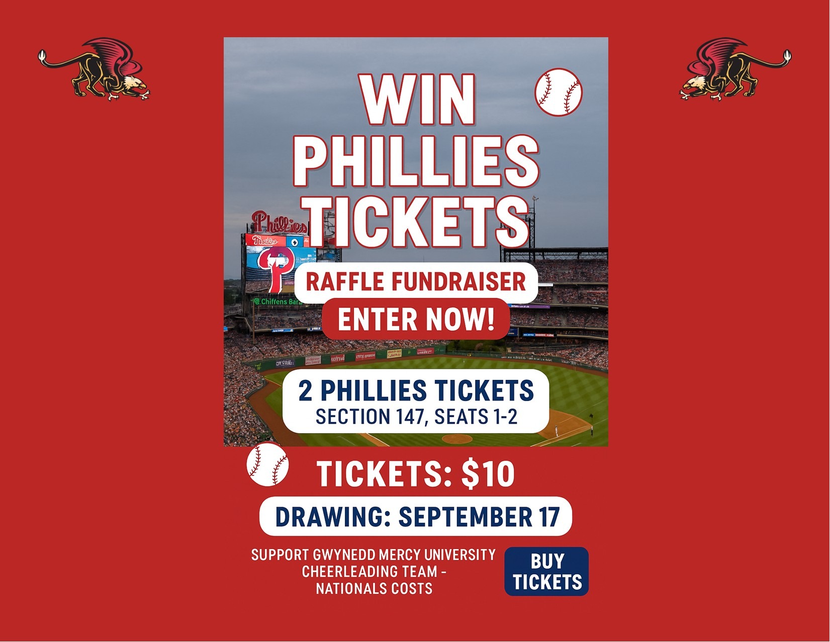 Gwynedd Mercy University Cheerleading - Phillies Ticket Raffle