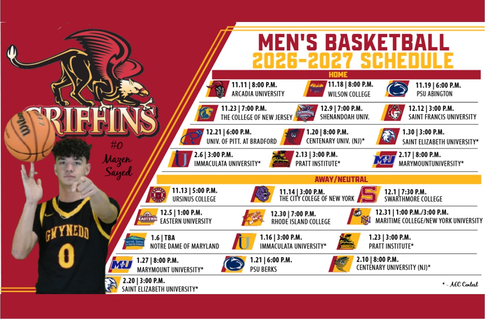 2026-2027 Gwynedd Mercy University Men's Basketball Schedule Preview