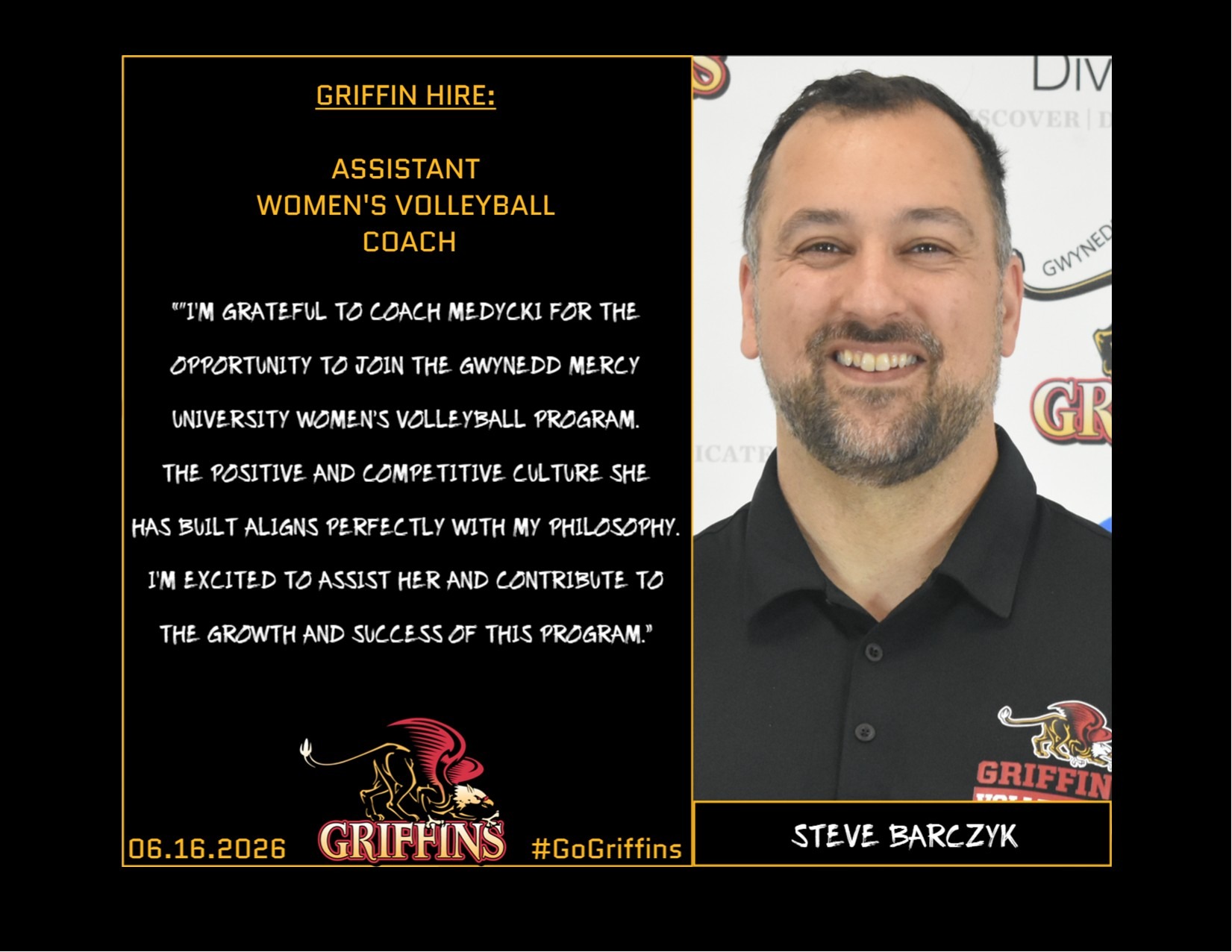 Gwynedd Mercy University Assistant Women's Volleyball Coach Steve Barczyk