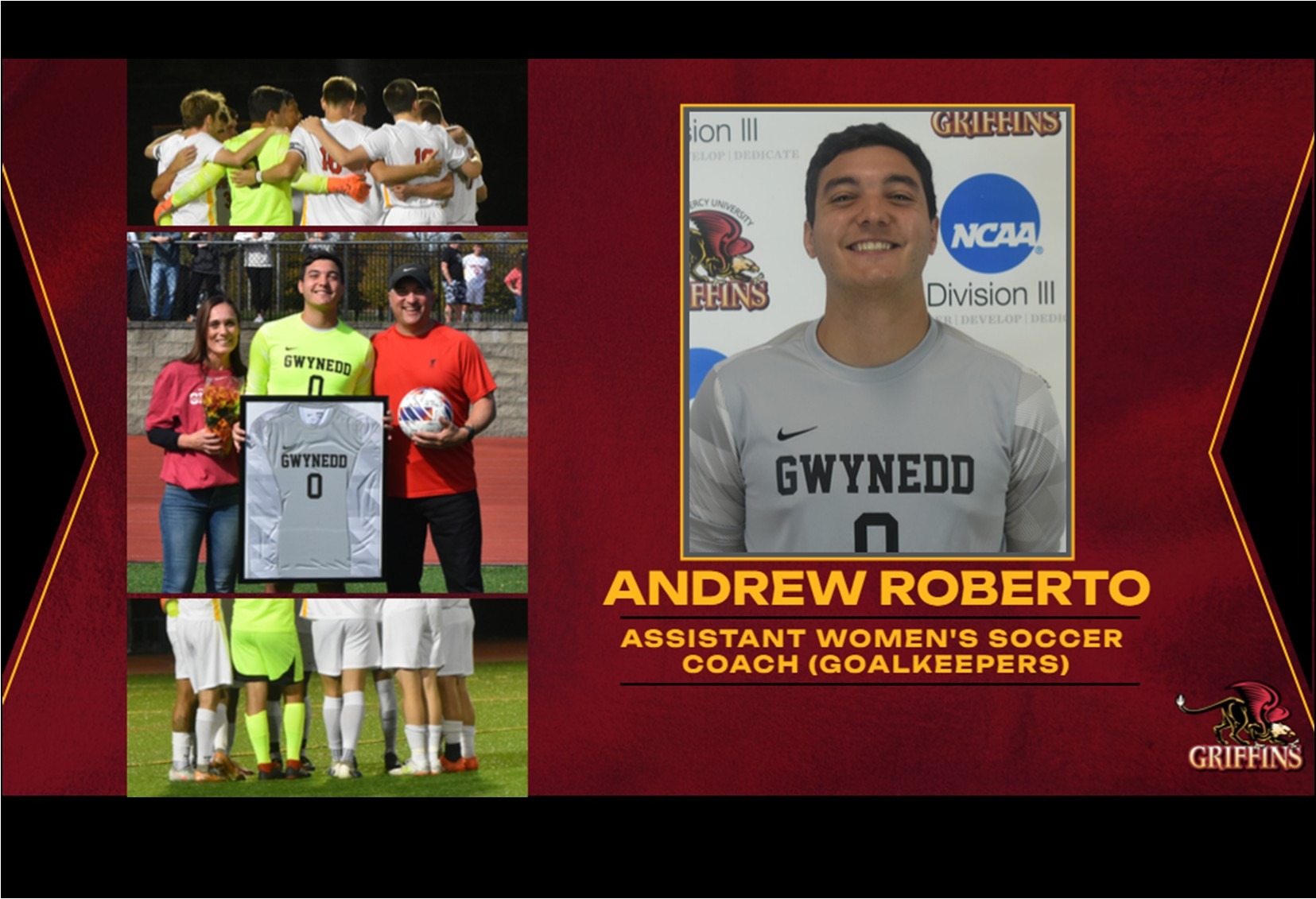 Gwynedd Mercy University Assistant Women's Soccer Coach (Goalkeepers): Andrew Roberto '27