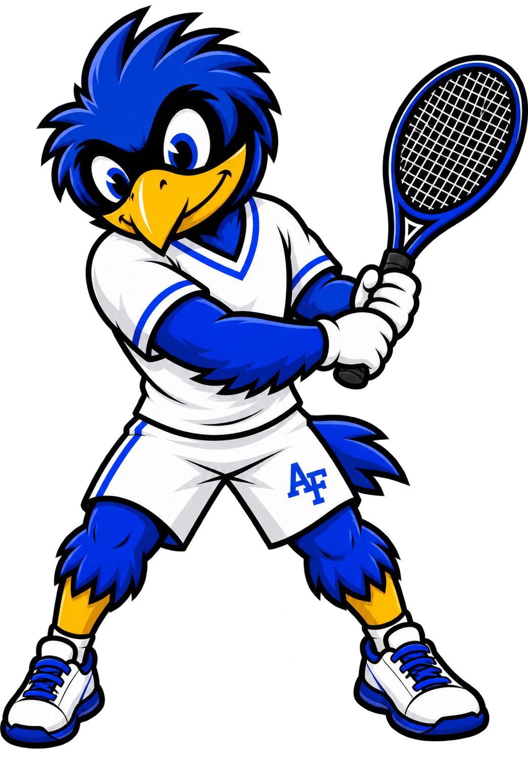 Air Force Tennis Bird Hitting a Backhand