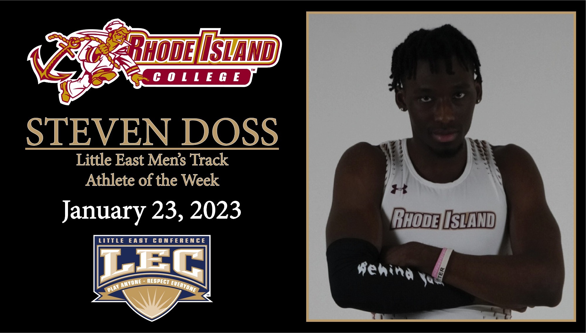 Steven Doss Named Little East Men's Track Athlete of the Week Rhode Island College