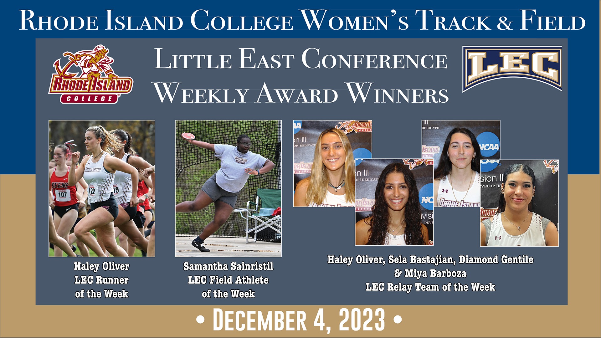 Five Anchorwomen Earn Weekly Little East Awards in Women's Track