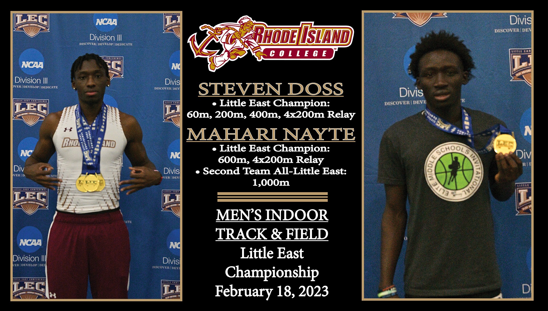Steven Doss Wins Four Events at Little East Men's Track & Field