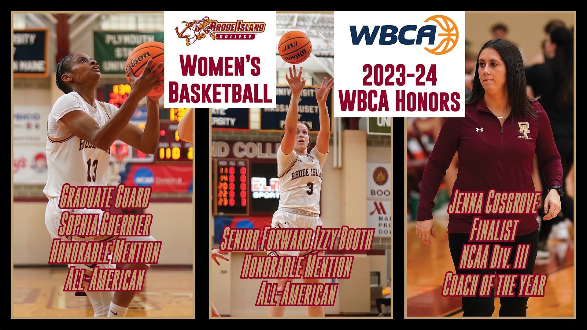 Guerrier and Booth Named WBCA Honorable Mention AllAmericans; Cosgrove