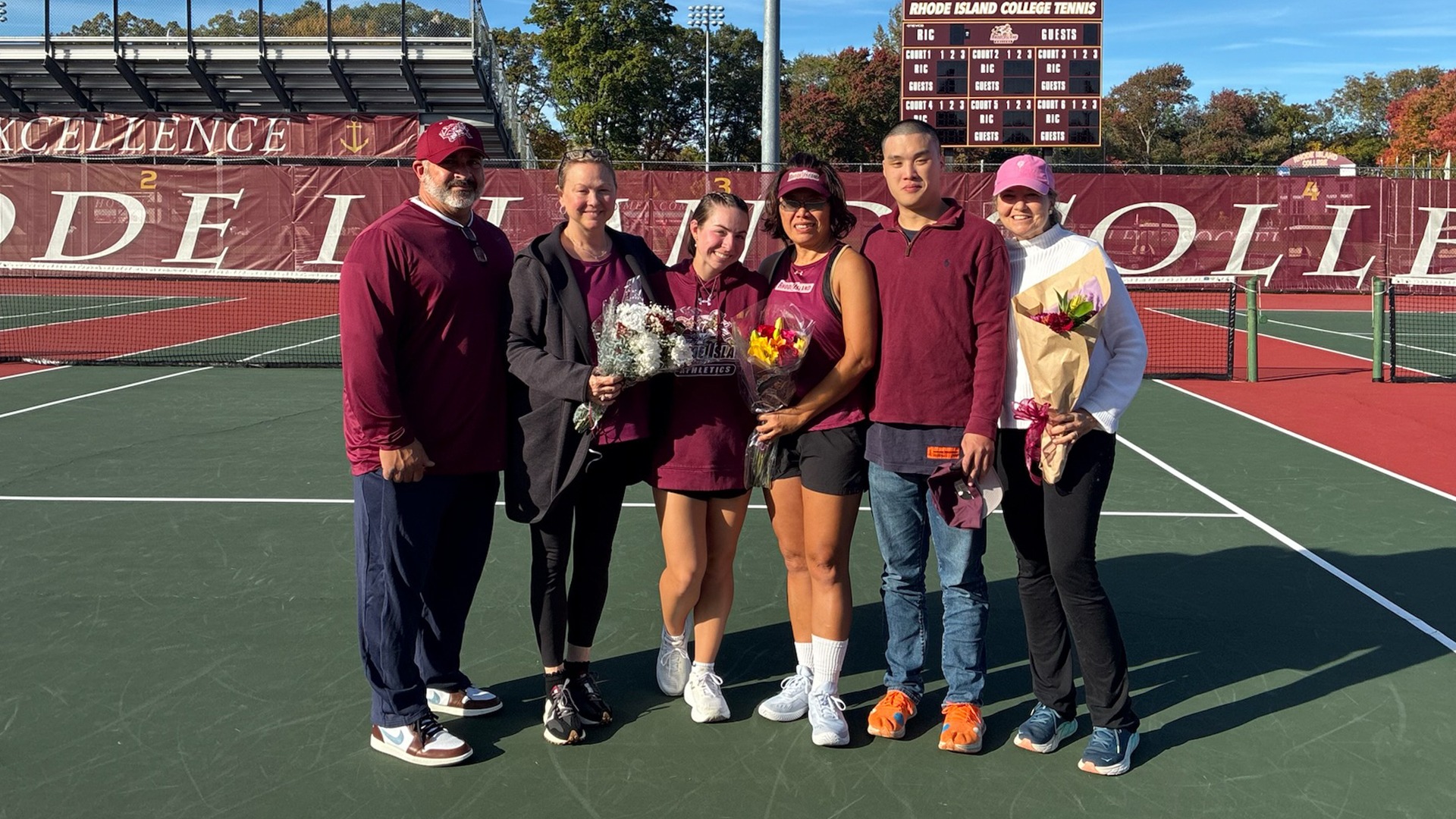 2025 Rhode Island College Women's Tennis Senior Day Group Photo
