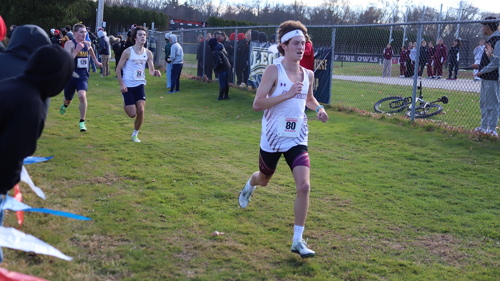 Tyler Boudreau in action at the 2025 Little East Men's Cross Country Championship