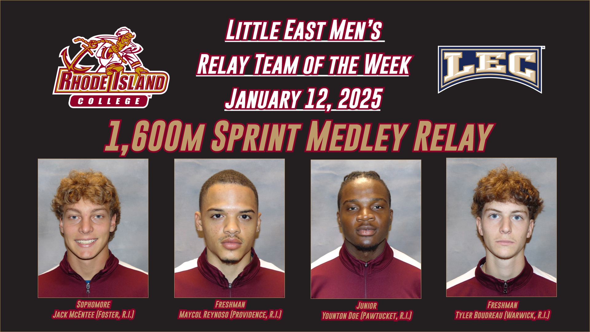 Men's Track Relay Team of the Week Graphic